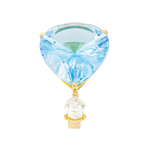 Pendentif Pendentif en or jaune 18 carats, topaze et diamant 58 Facettes 4002853CN