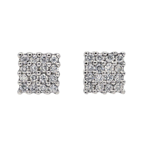 Boucles d'oreilles Boucles d’oreilles puces en or blanc 18 carats et diamants 58 Facettes 4061321CN