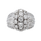 Bague 51 Bague cocktail en or blanc 18 carats pavée de diamants 58 Facettes 4061324CN