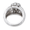 Bague 51 Bague cocktail en or blanc 18 carats pavée de diamants 58 Facettes 4061324CN