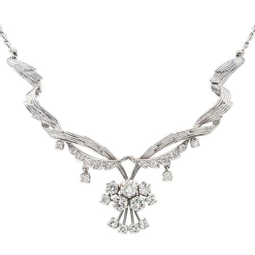 Collier Collier - Motifs géométriques en or blanc et diamants 58 Facettes 4061325CN