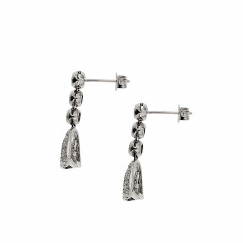 Boucles d'oreilles Boucles d’oreilles pendantes en or blanc 18 ct avec diamants 58 Facettes 40631
