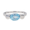 Bague 56 Bague en or blanc 18 carats avec topaze bleue 58 Facettes 4098650RV