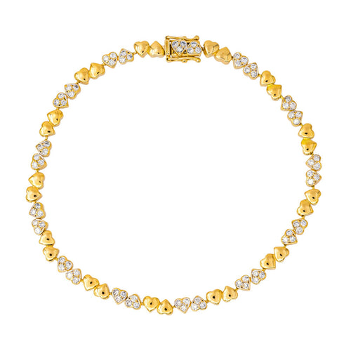 Bracelet Bracelet motifs cœur en or jaune 18 carats et diamants 58 Facettes 4137659CN