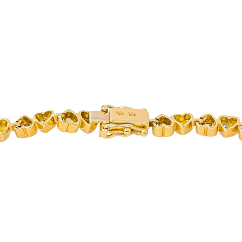 Bracelet Bracelet motifs cœur en or jaune 18 carats et diamants 58 Facettes 4137659CN