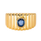 Bague 52 Bague bandeau en or jaune 18K sertie d’un saphir ovale 58 Facettes 4145038CN