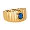 Bague 52 Bague bandeau en or jaune 18K sertie d’un saphir ovale 58 Facettes 4145038CN