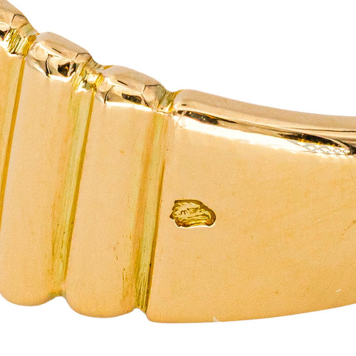 Bague 52 Bague bandeau en or jaune 18K sertie d’un saphir ovale 58 Facettes 4145038CN