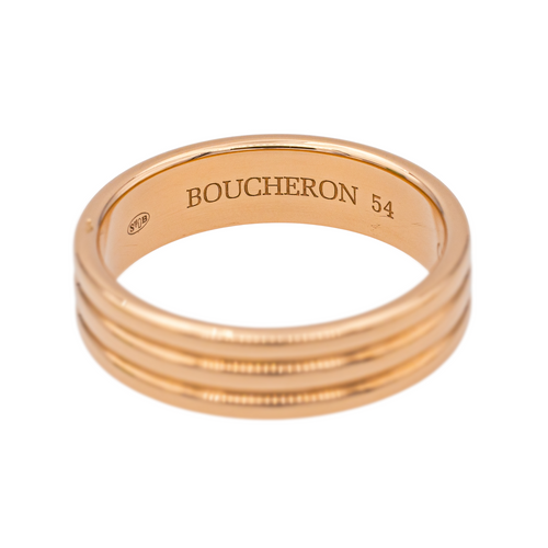 Bague 54 Boucheron Godron - Alliance en or rose 18 carats 58 Facettes 4146852RV