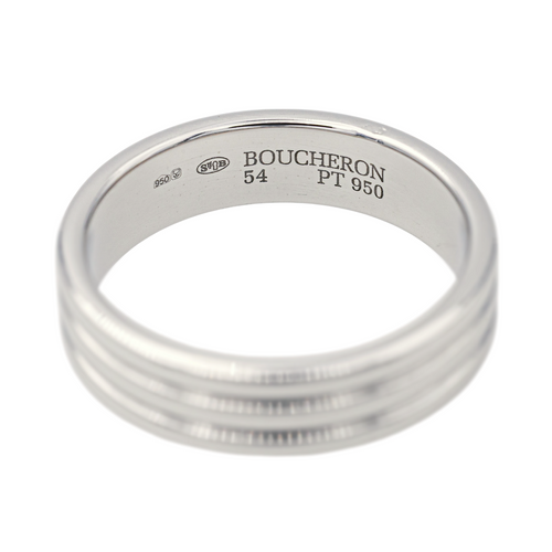 Bague 54 Boucheron Godron - Alliance en platine 950 58 Facettes 4146853RV