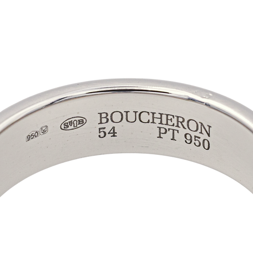 Bague 54 Boucheron Godron - Alliance en platine 950 58 Facettes 4146853RV