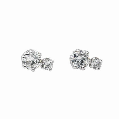 Boucles d'oreilles Boucles d’oreilles puces en or blanc 18 carats et diamants 58 Facettes 4155737CN