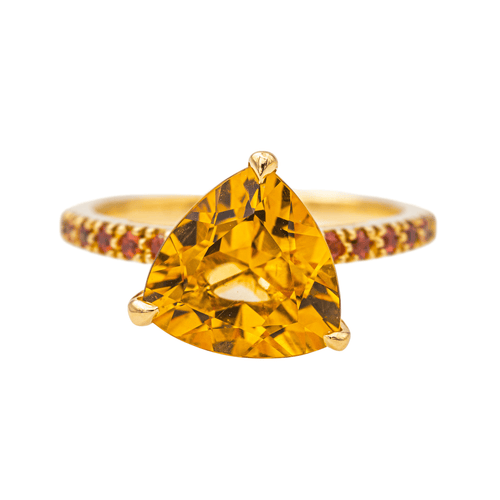 Bague 53 Bague en or jaune 18 carats citrine et grenats 58 Facettes 4167003RV