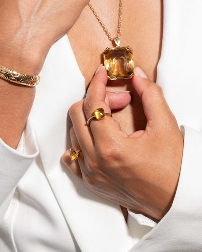 Bague 53 Bague en or jaune 18 carats citrine et grenats 58 Facettes 4167003RV