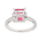 Bague 54 Bague en or blanc 18 carats avec tourmaline rose et diamants 58 Facettes 4167005RV