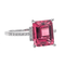Bague 54 Bague en or blanc 18 carats avec tourmaline rose et diamants 58 Facettes 4167005RV