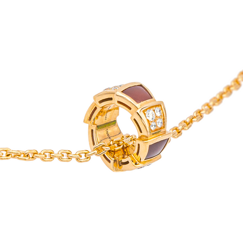 Collier Bulgari Serpenti - Collier en or rose, cornaline et diamants 58 Facettes 4173758RV