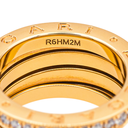 Bague 52 Bulgari B.Zero1 - Bague 4 rangs en or rose et diamants 58 Facettes 4173769RV