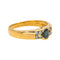 Bague 54.5 Bague en or jaune 18 carats avec saphir ovale et diamants 58 Facettes 4175003CN