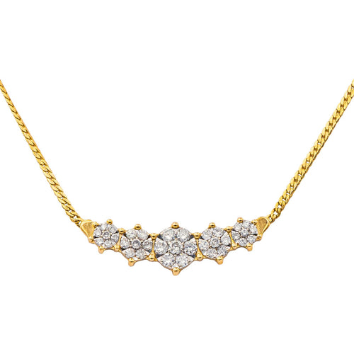 Collier Collier motifs floraux en or jaune 18 carats et diamants 58 Facettes 4196418CN