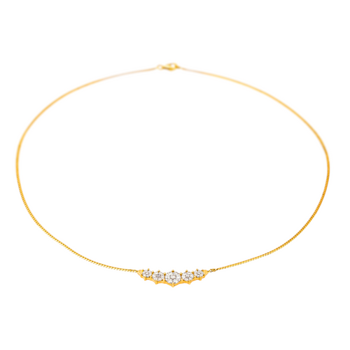 Collier Collier motifs floraux en or jaune 18 carats et diamants 58 Facettes 4196418CN