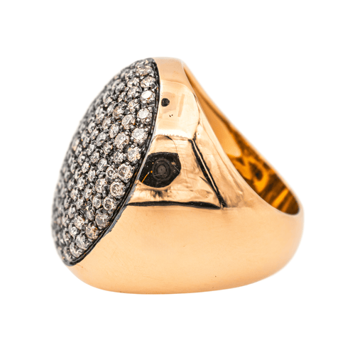 Bague 52 Bague cocktail pavée de diamants en or rose 18 carats 58 Facettes 4216568CN