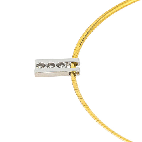 Collier Collier pendentif motifs géométriques en or jaune et or blanc avec diamants 58 Facettes 4221379RV