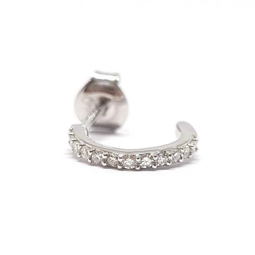 Кръгли обеци - обеца от бяло злато 18 карата и диаманти 58 Facettes