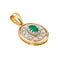 Pendentif Pendentif en or jaune et or blanc 18 carats avec émeraude et diamants 58 Facettes 4227670CN