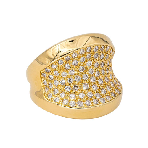 Bague 55 Bague en or jaune 18 carats sertie de diamants 58 Facettes 4228069CN