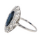 Bague 53 Bague Pompadour en platine 950 au saphir ovale et diamants 58 Facettes 4250490CN