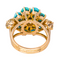 Bague 50 Bague cocktail en or rose 18K avec diamants et turquoises 58 Facettes 4250492CN