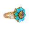 Bague 50 Bague cocktail en or rose 18K avec diamants et turquoises 58 Facettes 4250492CN