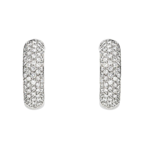 Boucles d'oreilles Boucles d'oreilles créoles en or blanc 18 carats et diamants 58 Facettes 4268398RV