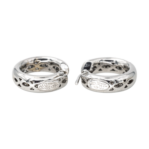 Boucles d'oreilles Boucles d'oreilles créoles en or blanc 18 carats et diamants 58 Facettes 4268398RV