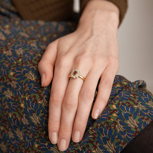 Bague Bague marguerite diamants rubis 58 Facettes 2669