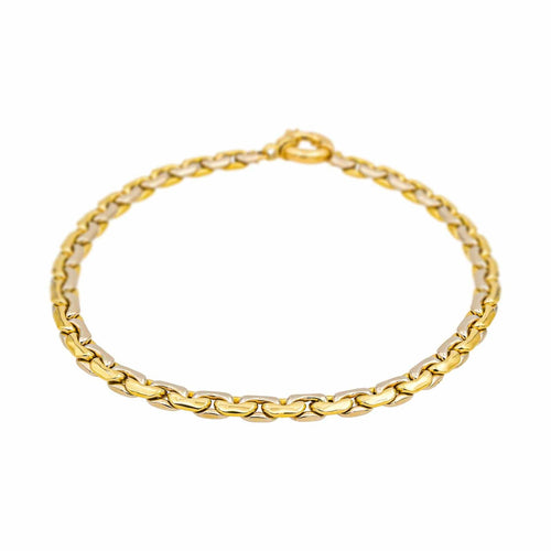 Collier Collier maille haricot en or jaune et blanc 18 carats 58 Facettes 4285550CN