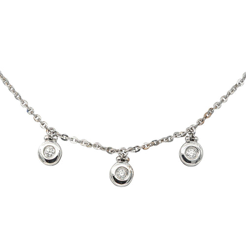 Collier Collier en or blanc 18 carats serti de 3 diamants 58 Facettes 4285554CN