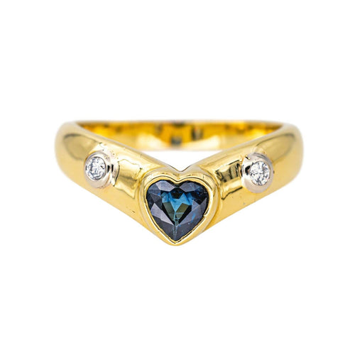 Bague 54 Bague jonc en or jaune 18 carats saphir et diamants 58 Facettes 4286094CN