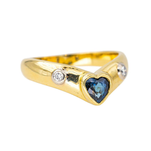 Bague 54 Bague jonc en or jaune 18 carats saphir et diamants 58 Facettes 4286094CN