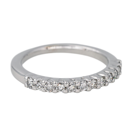 Bague 52 Bague demi-alliance en or blanc 18 carats et diamants 58 Facettes 4286142CN