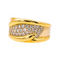 Bague 54 Bague bandeau en or jaune 18 carats pavée de diamants 58 Facettes 4292214RV