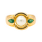 Bague 54 Bague en or jaune 18 carats avec perle et émeraudes 58 Facettes 4292217RV