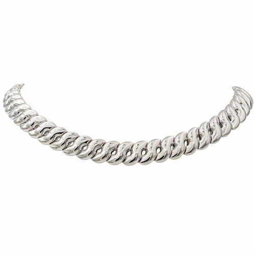 Collier Collier en or blanc 18 carats avec saphirs cabochon 58 Facettes 4324637CN