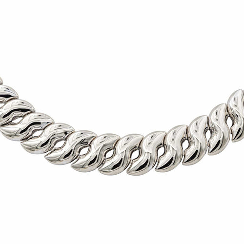Collier Collier en or blanc 18 carats avec saphirs cabochon 58 Facettes 4324637CN