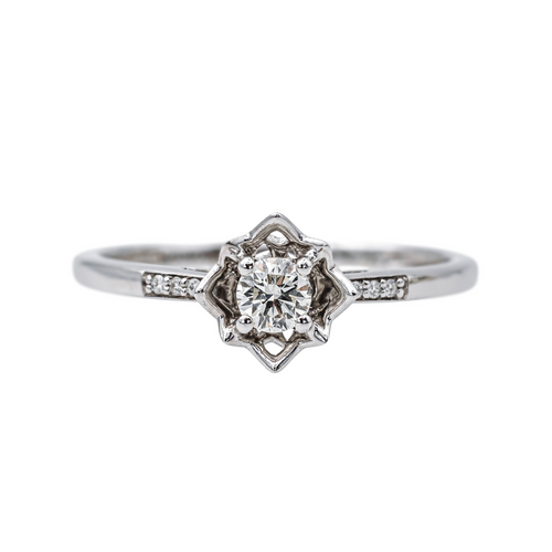 Bague 55 Mauboussin Ma Reine d'Amour - Bague solitaire en or blanc et diamants 58 Facettes 4342793RV