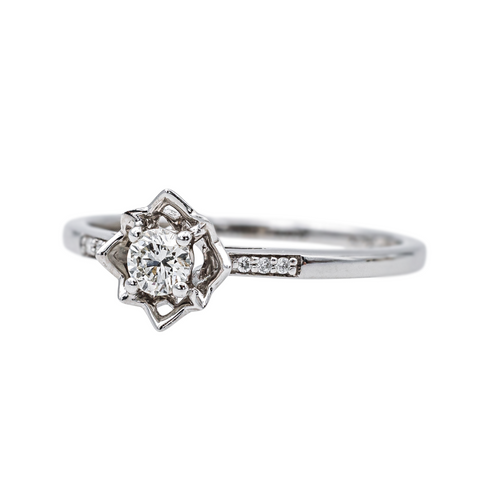 Bague 55 Mauboussin Ma Reine d'Amour - Bague solitaire en or blanc et diamants 58 Facettes 4342793RV