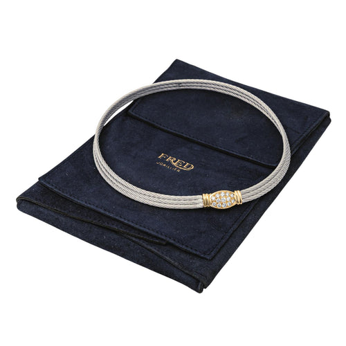 Collier Fred Force 10 - Collier en or jaune 18K, acier et diamants 58 Facettes 4345688RV