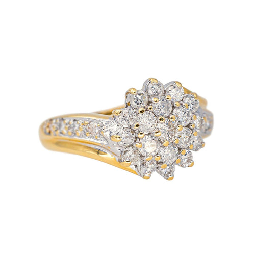 Bague 51 Bague en or jaune et or blanc 18 carats sertie de diamants 58 Facettes 4369862CN