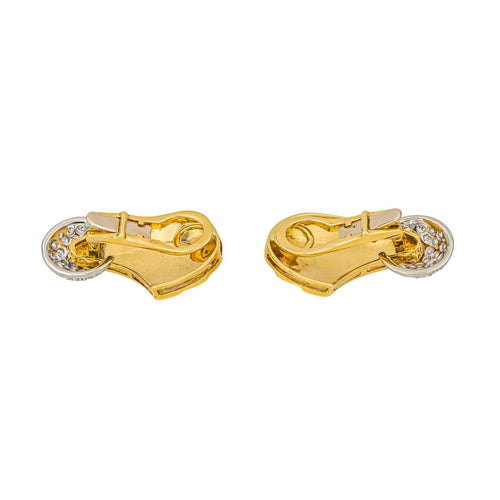 Boucles d'oreilles Boucles d’oreilles clips en or jaune et or blanc 18 carats avec diamants 58 Facettes 4377111RV